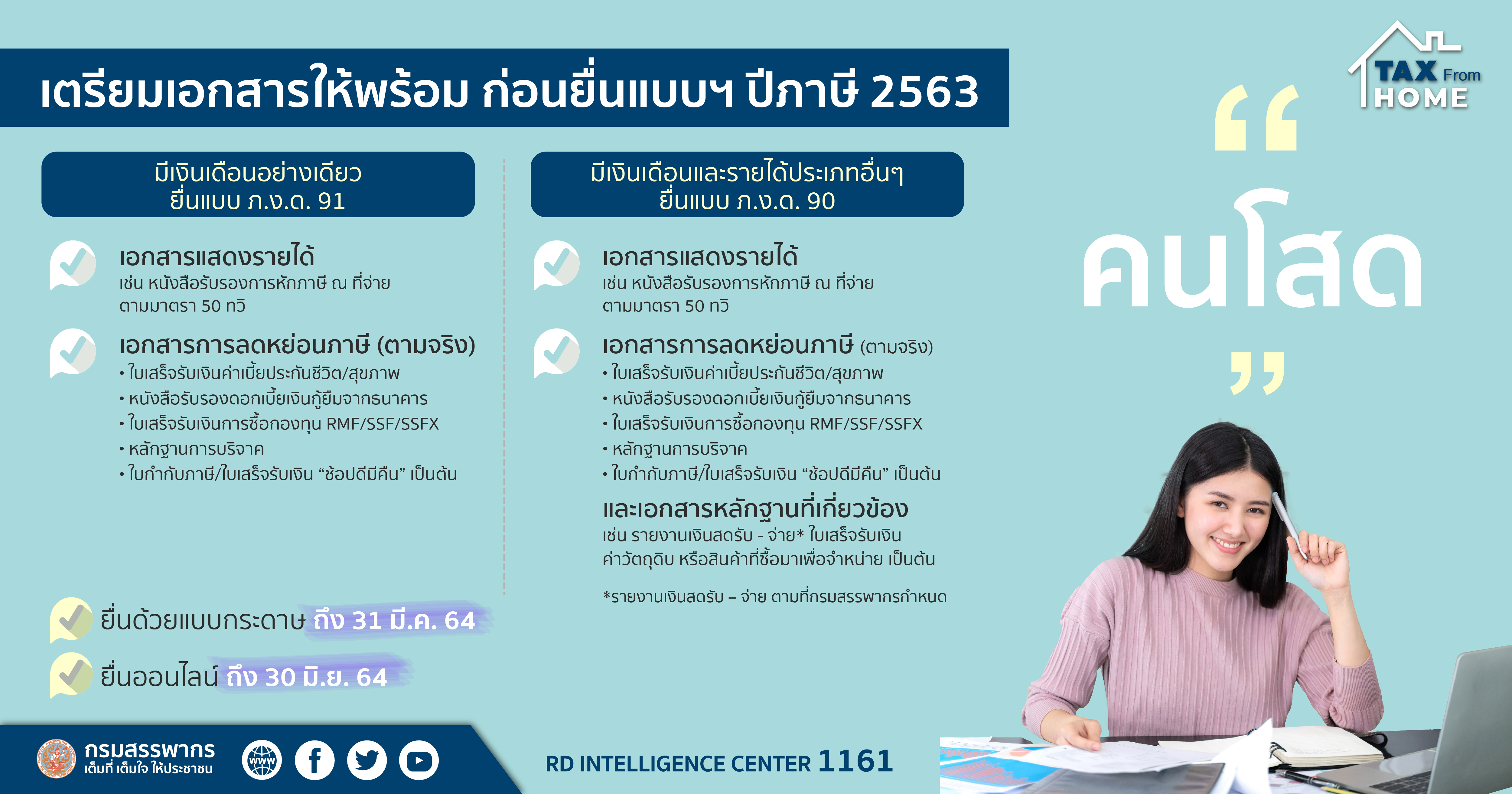 คนโสด คนมีคู่ เตรียมเอกสารให้พร้อม ก่อนยื่นแบบฯ ปีภาษี 2563