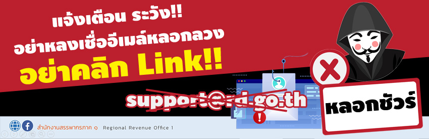 อย่าหลงเชื่่ออีเมล์หลอกลวง อย่าคลิก Link