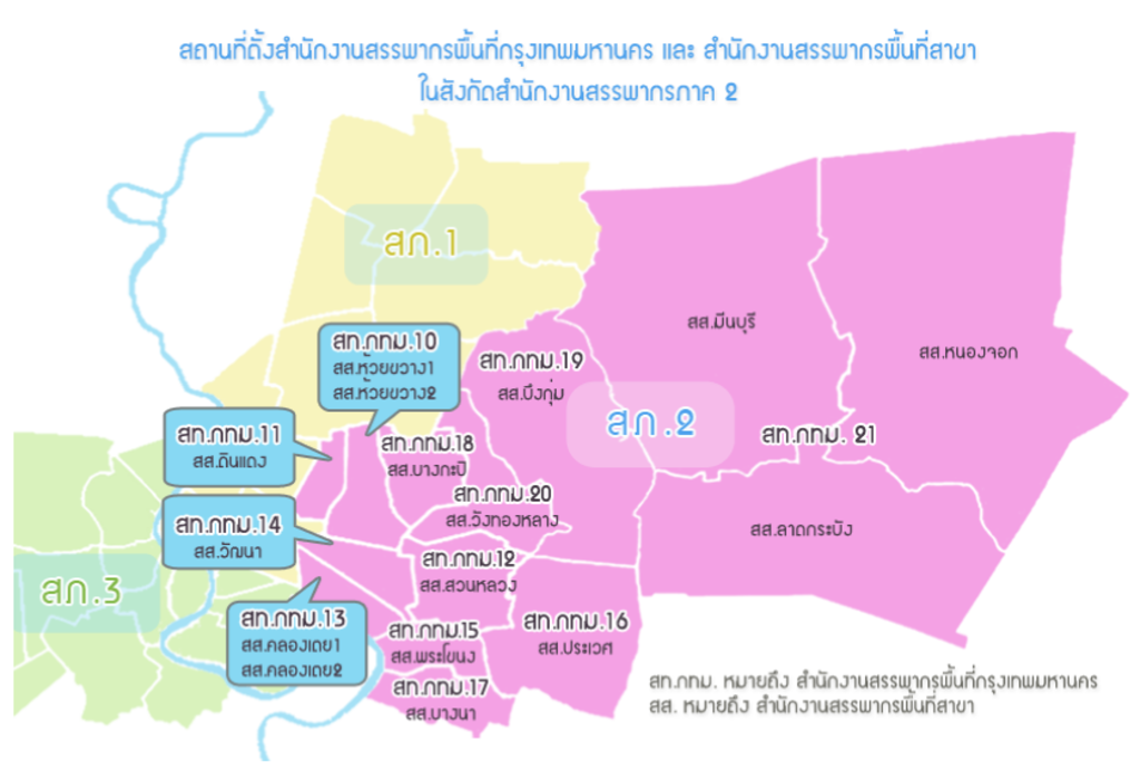 พื้นที่รับผิดชอบ สำนักงานสรรพากรภาค 2