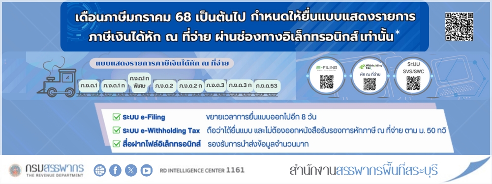 ตั้งแต่มกราคม 2568 เป็นต้นไป ยื่นแบบภาษีหัก ณ ที่จ่าย ผ่านช่องทางอิเล็กทรอนิกส์เท่านั้น!