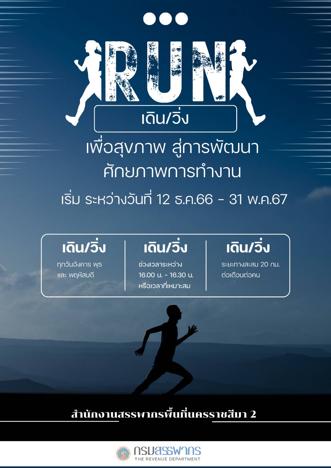 โครงการเดินวิ่ง เพื่อสุขภาพ สู่การพัฒนา ศักยภาพการทำงาน