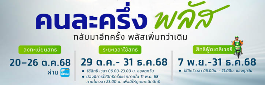 โครงการคนละครึ่ง พลัส กลับมา พลัสเพิ่มกว่าเดิม