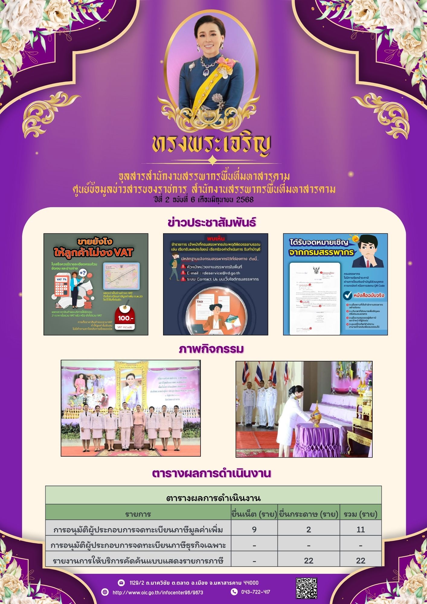 จุลสาร สำนักงานสรรพากรพื้นที่มหาสารคาม ศูนย์ข้อมูลข่าวสารของราชการ สำนักงานสรรพากรพื้นที่มหาสารคาม ปีที่ 2 ฉบับที่ 6 เดือนมิถุนายน 2568