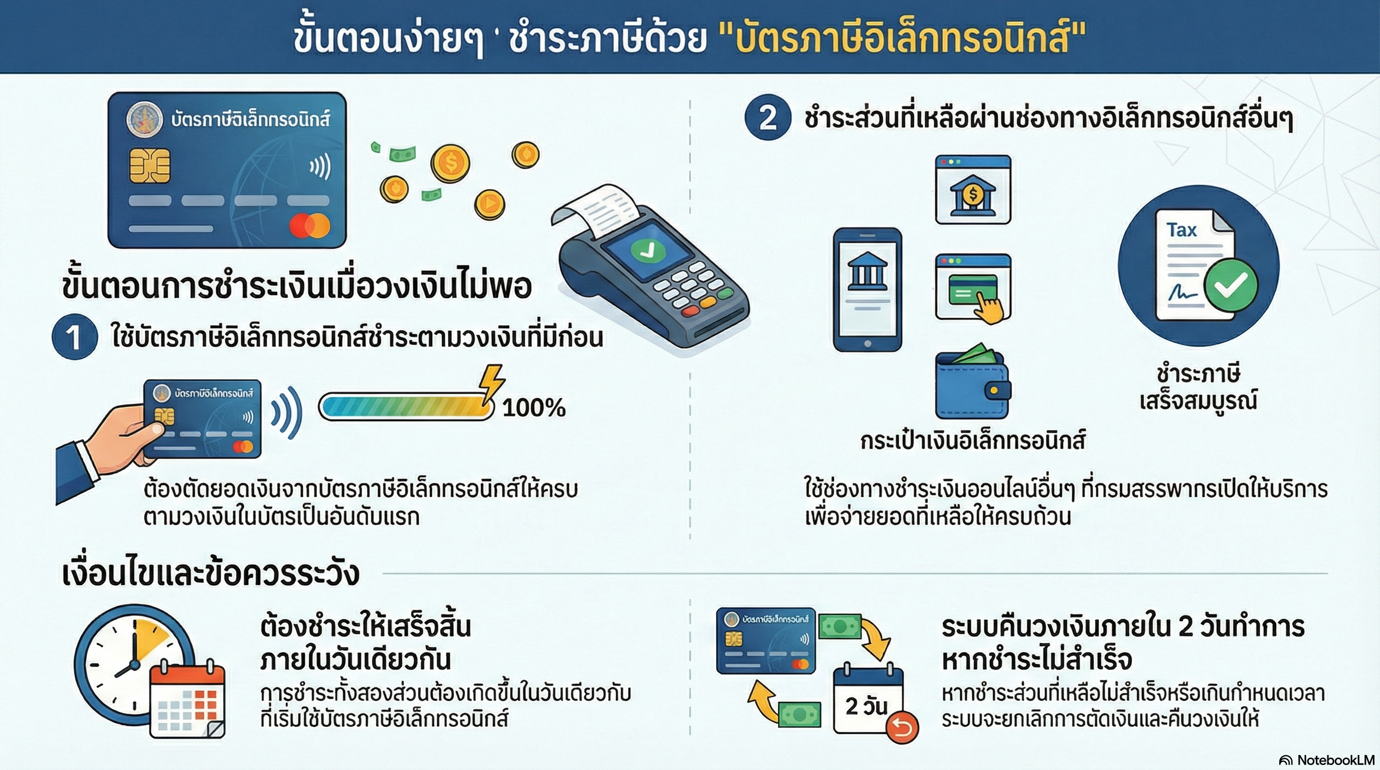 ขั้นตอนชำระภาษีด้วยบัตรอิเล็กทรอนิกส์